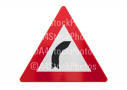 Traffic sign isolated - Curve right