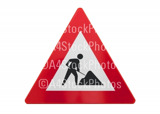 Traffic sign isolated - Under construction