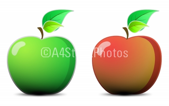 Two shiny apples