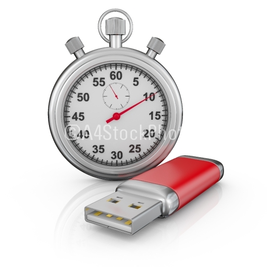 usb drive and stopwatch