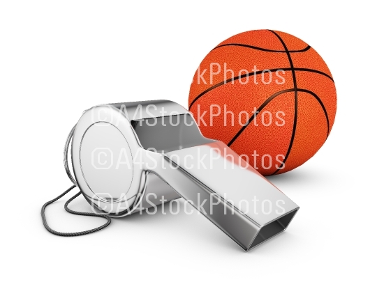 whistle and basketball