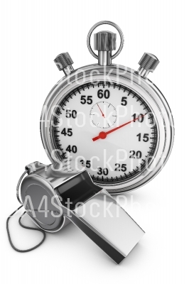 whistle and stopwatch