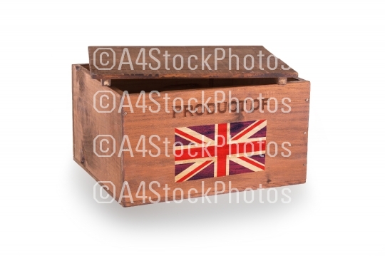 Wooden crate isolated on a white background