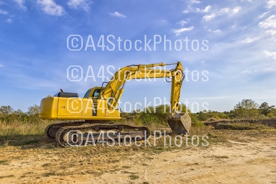 yellow excavator 