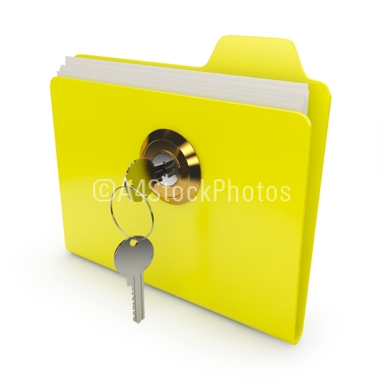 yellow folder with key