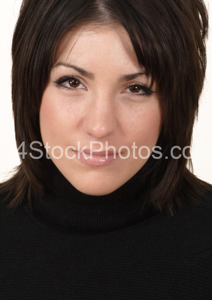 brunette girl looking directly at the camera